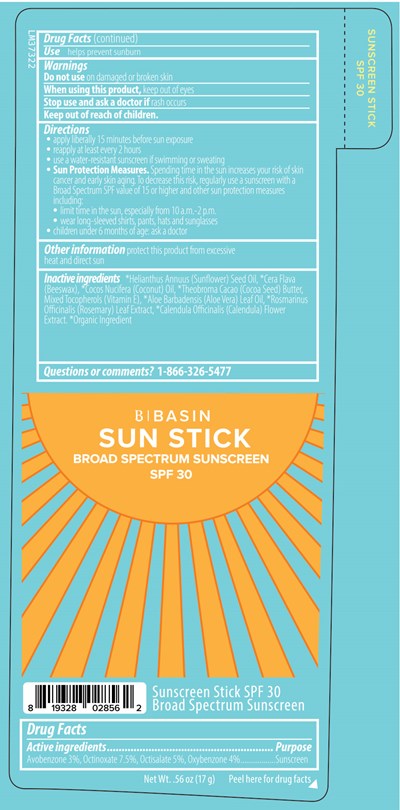 Basin Sun Stick Spf 30 Broad Spectrum Sunscreen 0.56 Oz Label Artwork (Lm37322 Pl166s Basin Sunscreen Stick Double Wrap 2024 1 25 Ol)
